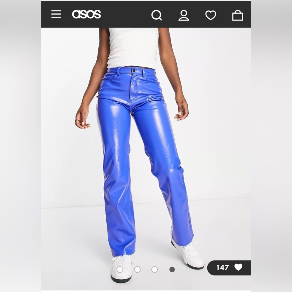 NWT Faux Leather Straight Leg Pants from ASOS​
